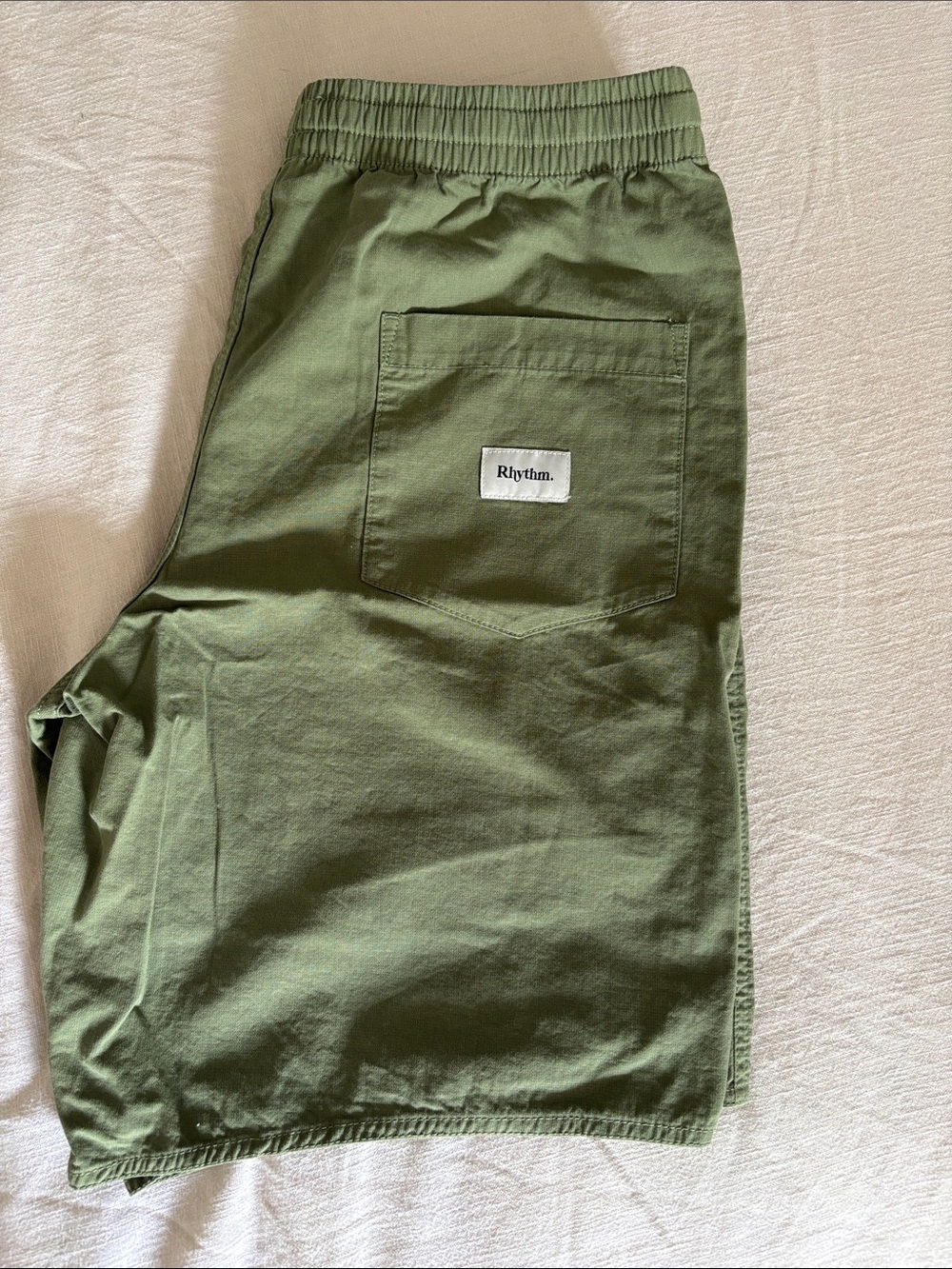 Rhythm Olive Utility Shorts with Back Patch Pocket